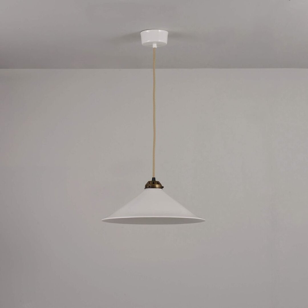 ORIGINAL BTC Cobb Large Plain Pendant Light - Pendelleuchte - Naturfarben mit antikem Messing
