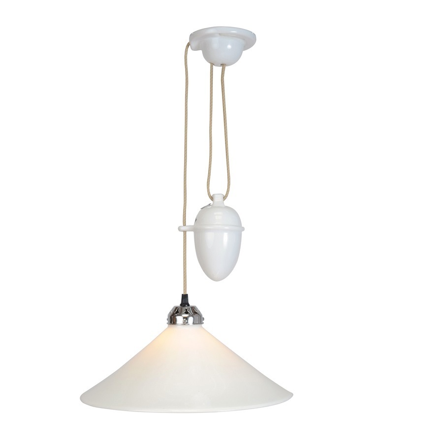 ORIGINAL BTC Cobb Rise & Fall Pendant Light, White - Large