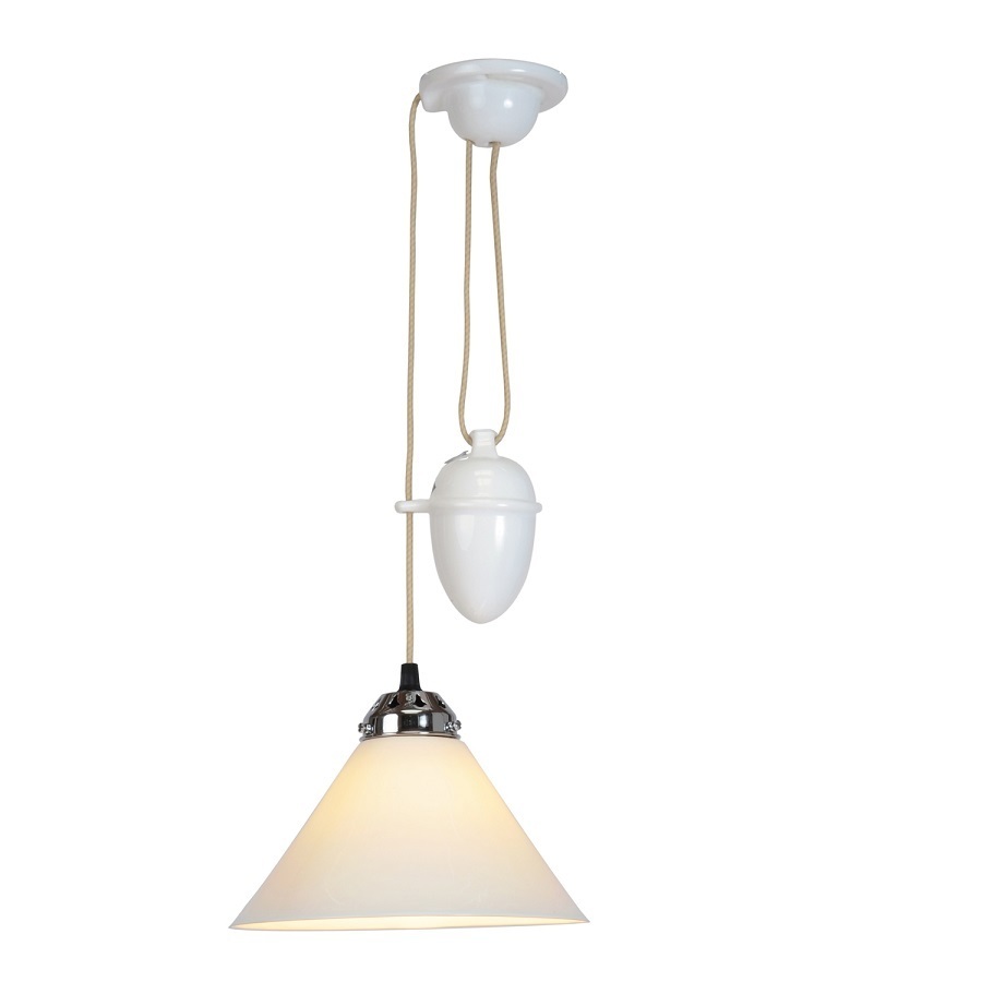 ORIGINAL BTC Cobb Rise & Fall Pendant Light, White - Small