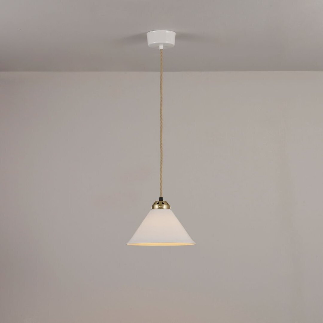 ORIGINAL BTC Cobb Small Plain Pendant Light - Pendelleuchte -  Naturfarben mit Satinmessing