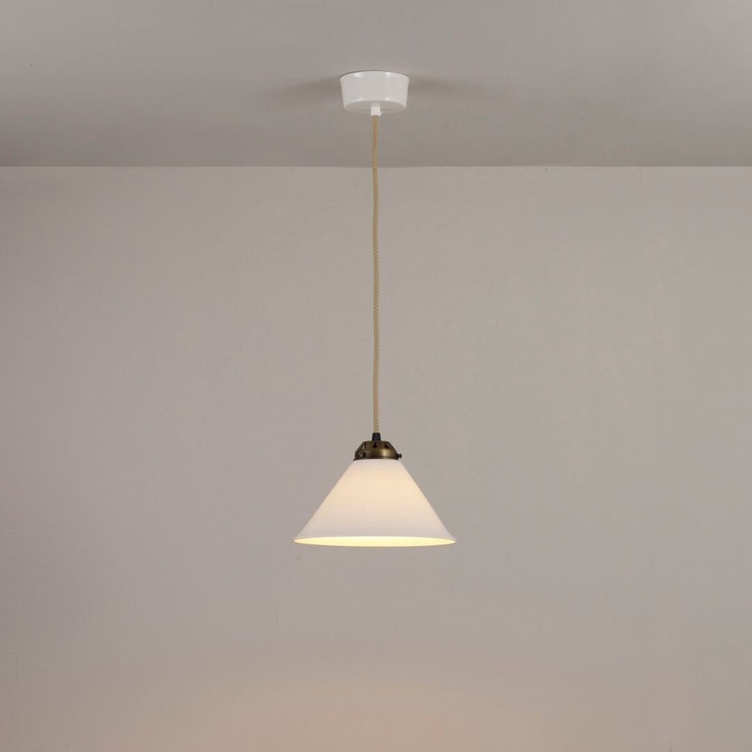 ORIGINAL BTC Cobb Small Plain Pendant Light - Pendelleuchte -  Naturfarben mit antikem Messing