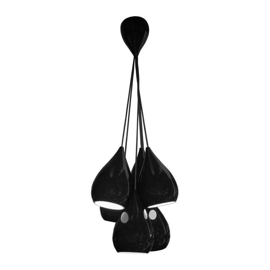ORIGINAL BTC Drop One Grouping of Six Pendant Light - Black gloss