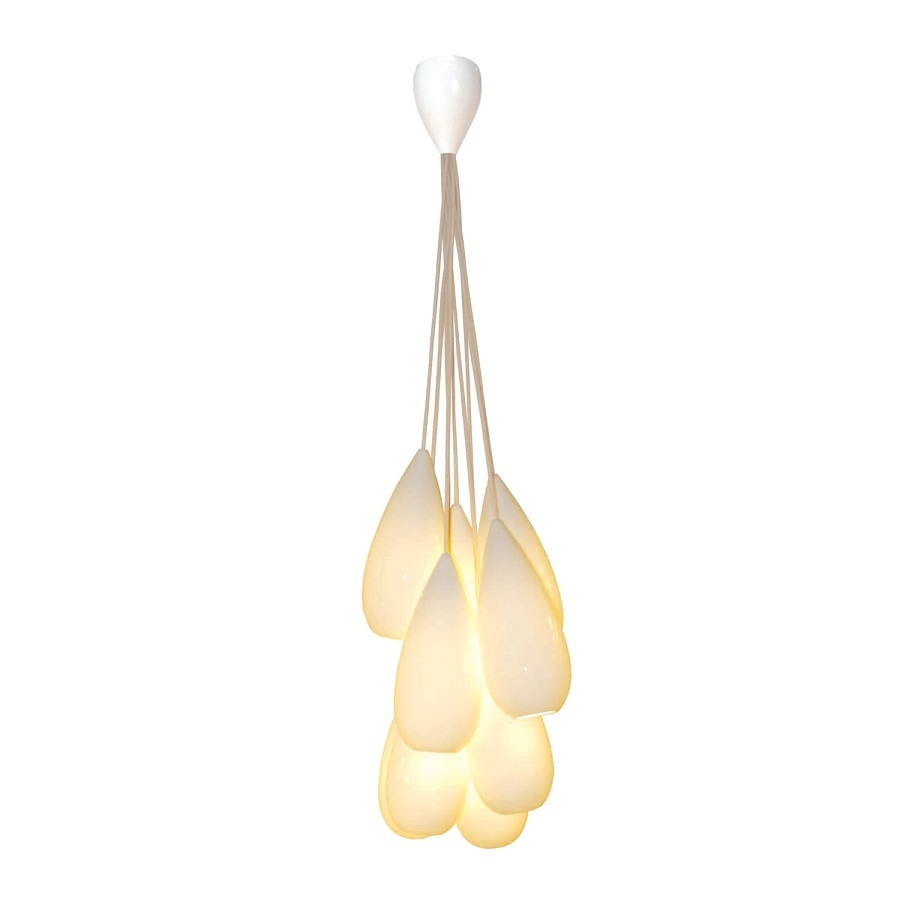 ORIGINAL BTC Drop Zero Grouping of Nine Pendant Light - Natural white gloss