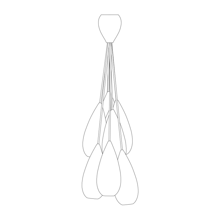 ORIGINAL BTC Drop Zero Grouping of Nine Pendant Light