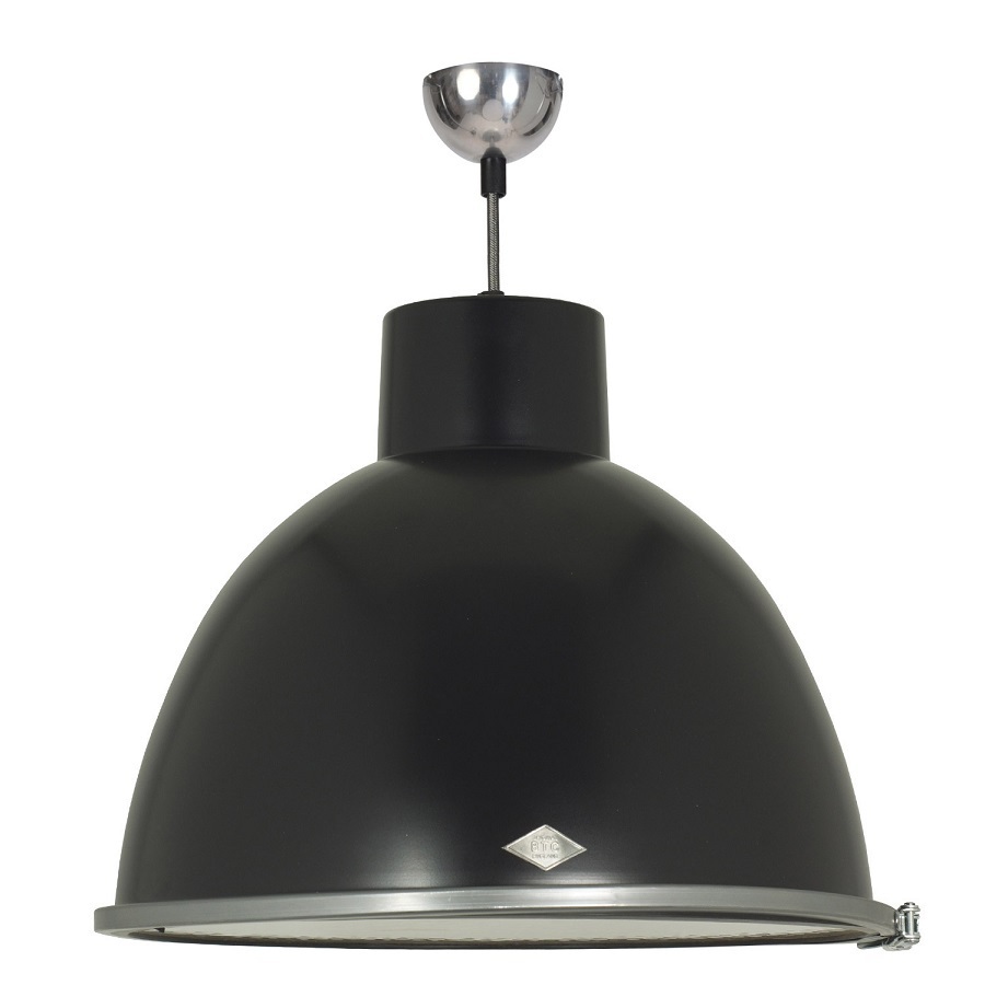 ORIGINAL BTC Giant Size 2 Pendant Light - Black with wired glass
