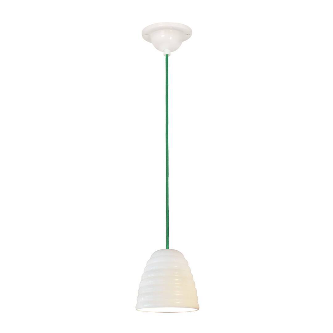 ORIGINAL BTC Hector Bibendum Size 1 Pendant Light - Natural white with green cable