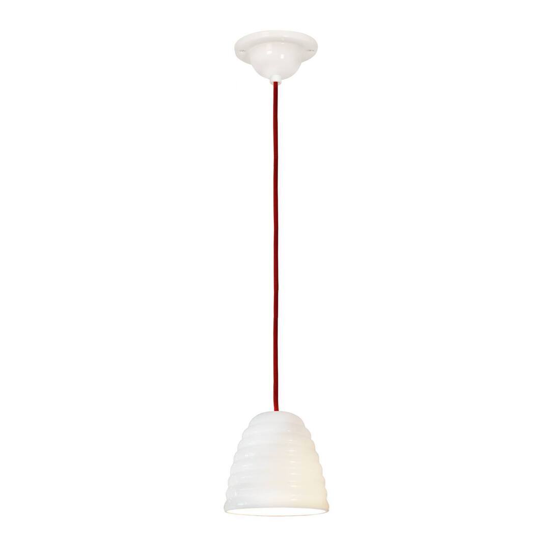 ORIGINAL BTC Hector Bibendum Size 1 Pendant Light - Natural white with red cable