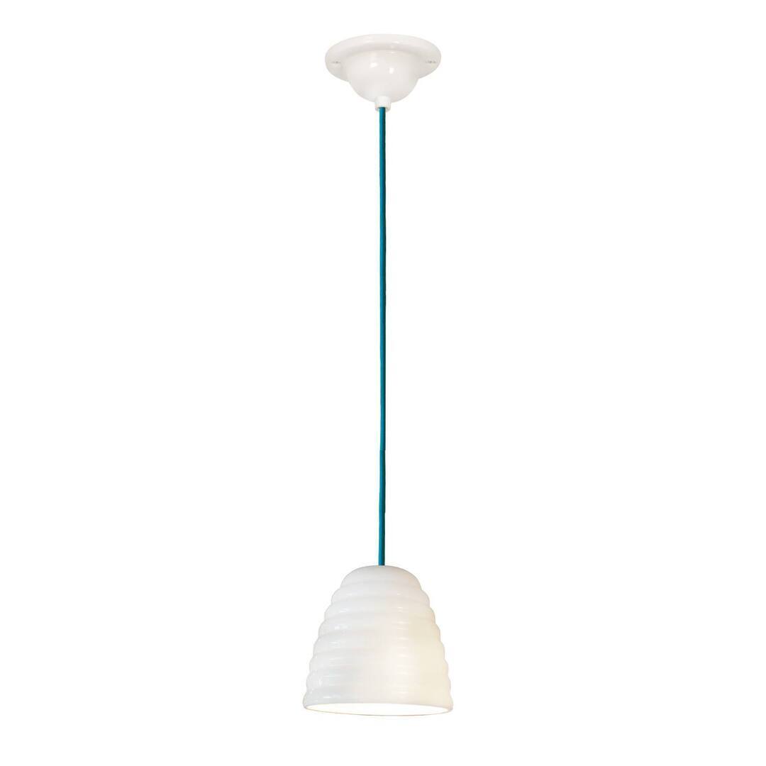ORIGINAL BTC Hector Bibendum Size 1 Pendant Light - Natural white with turquoise blue cable