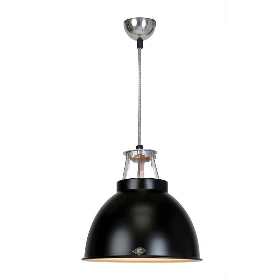 ORIGINAL BTC Titan Size 1 Pendant Light - Schwarz mit weißer Innenausstattung