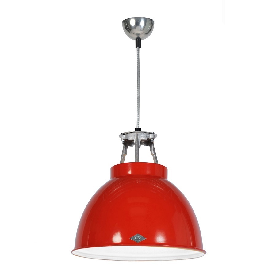 ORIGINAL BTC Titan Size 1 Pendant Light - Rot mit weißer Innenausstattung