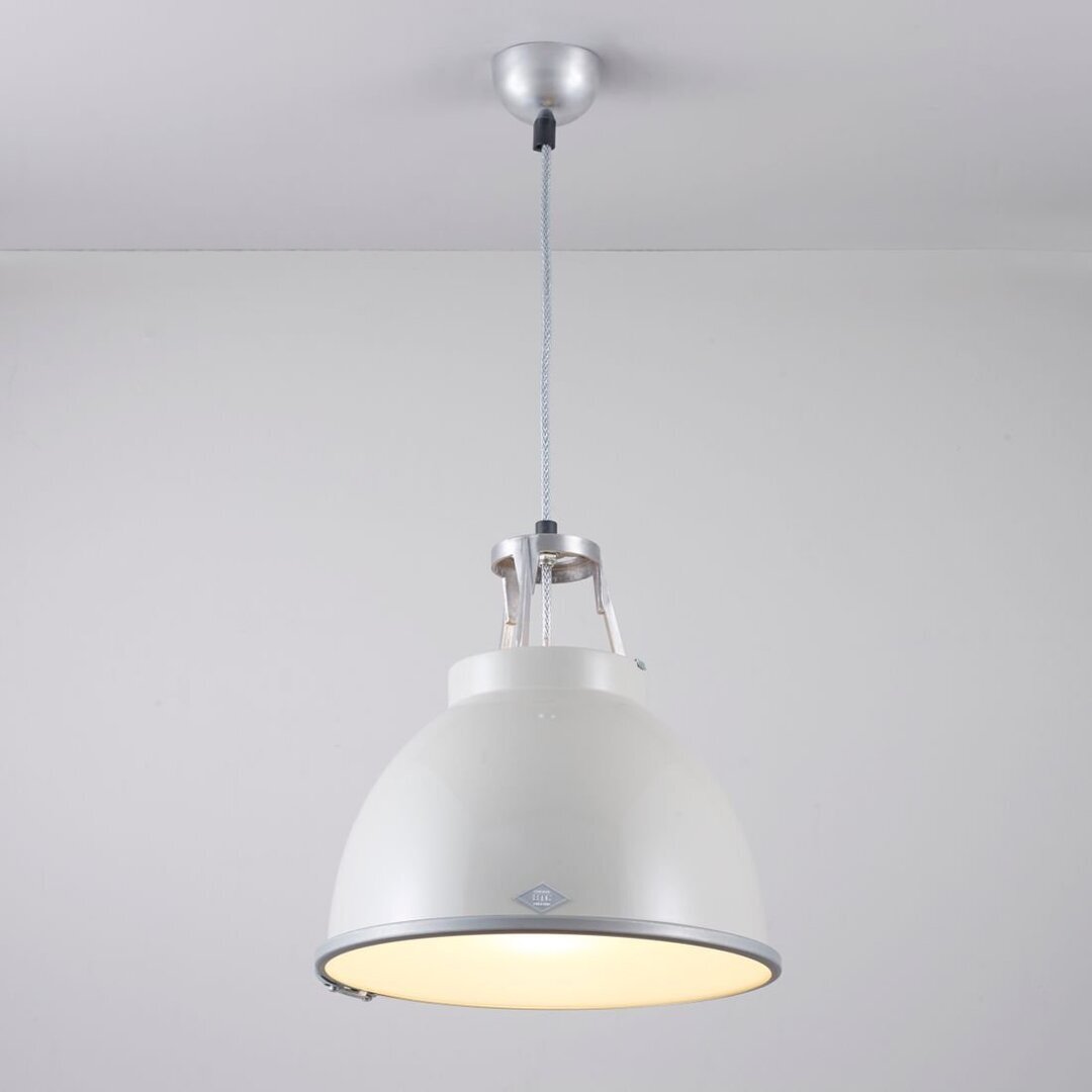 ORIGINAL BTC Titan Size 1 Pendant Light - Kittgrau mit geätztem Glas