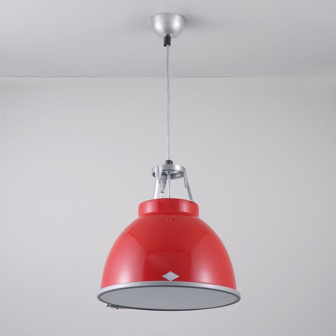 ORIGINAL BTC Titan Size 1 Pendant Light - Rot mit geätztem Glas