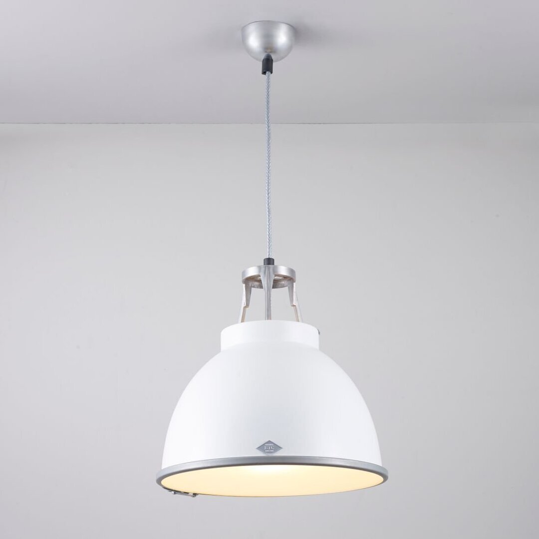 ORIGINAL BTC Titan Size 1 Pendant Light - Weiß mit geätztem Glas