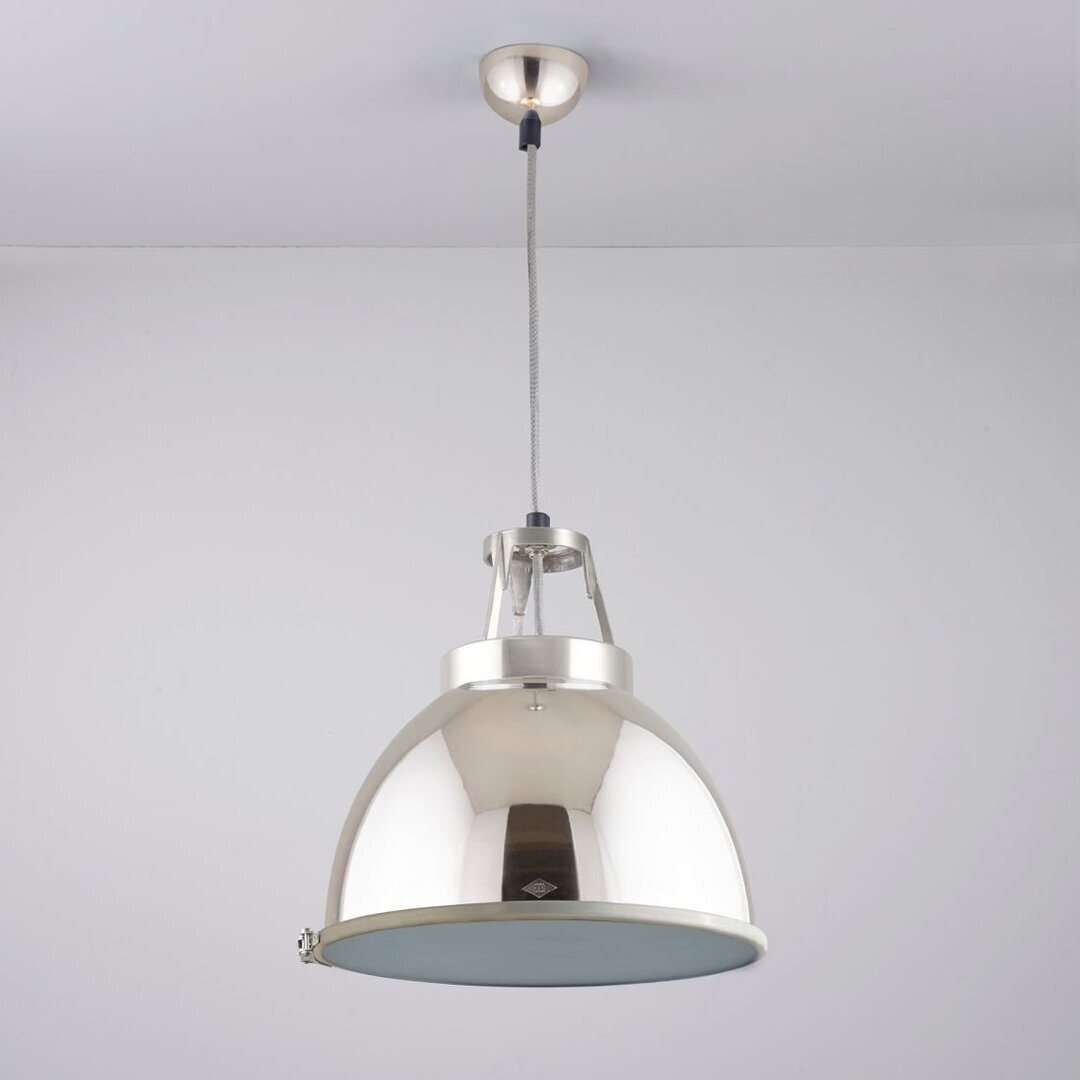 ORIGINAL BTC Titan Size 1 Pendant Light - Natürliches Aluminium mit geätztem Glas