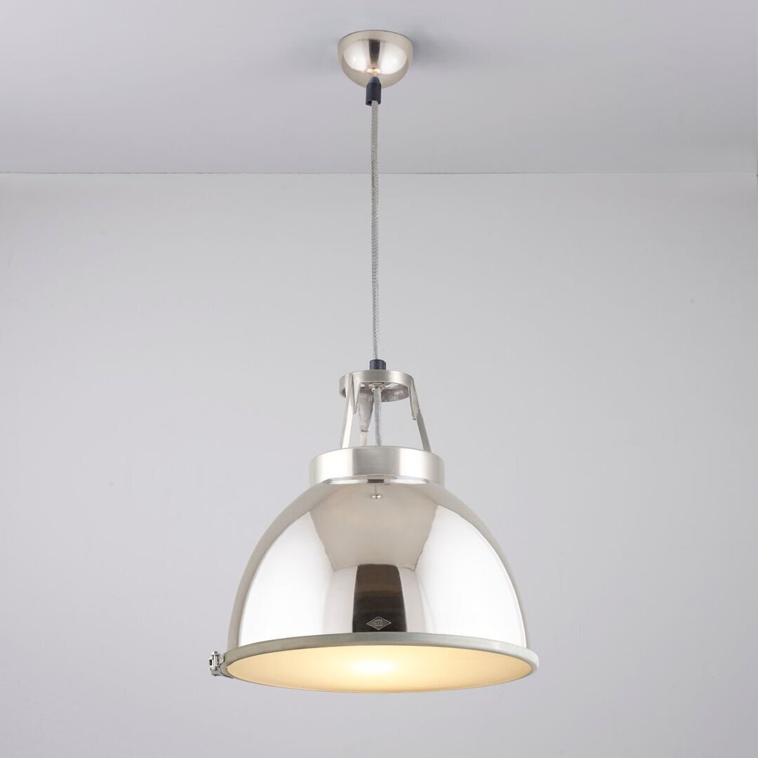 ORIGINAL BTC Titan Size 1 Pendant Light - Natürliches Aluminium mit geätztem Glas