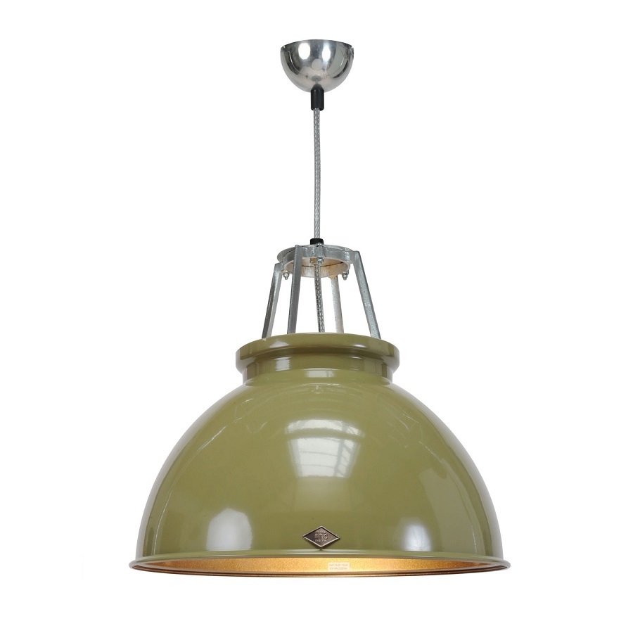 ORIGINAL BTC Titan Size 3 Pendant Light - Olive Green with Bronze Interior