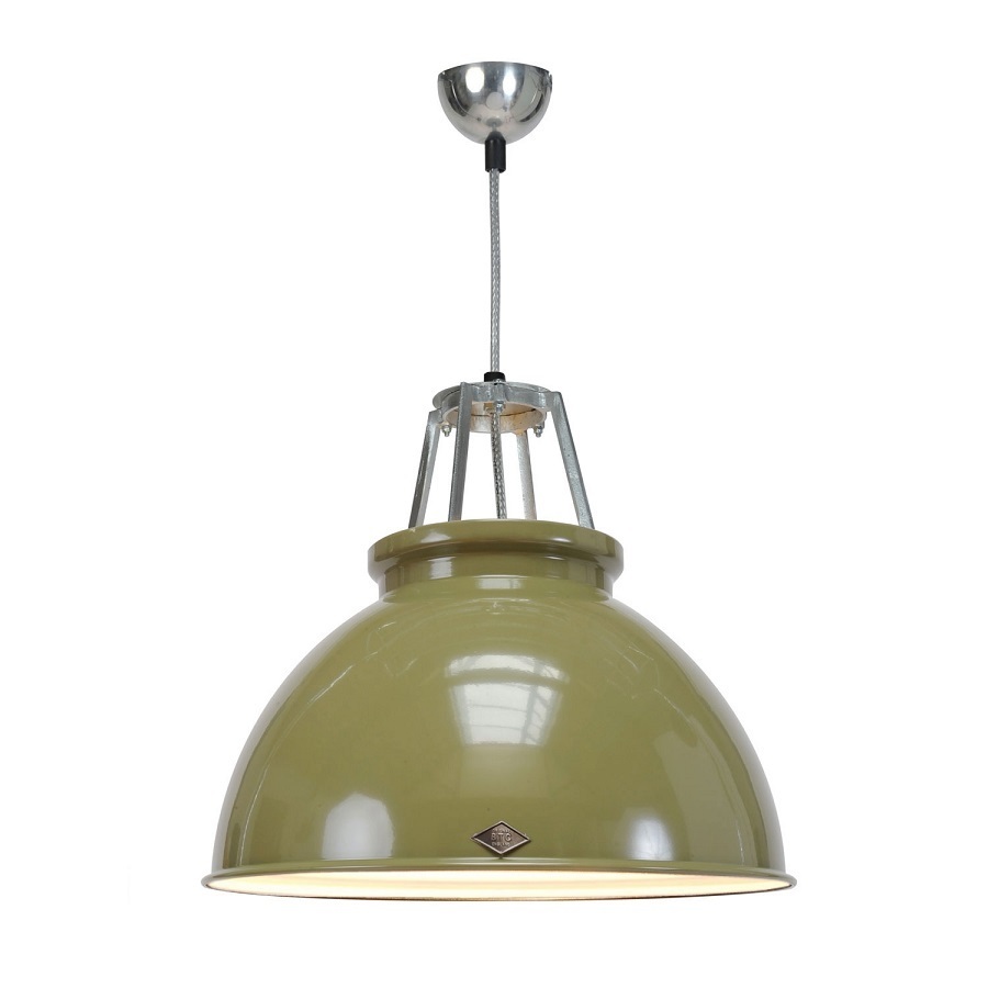 ORIGINAL BTC Titan Size 3 Pendant Light - Olive Green with White Interior