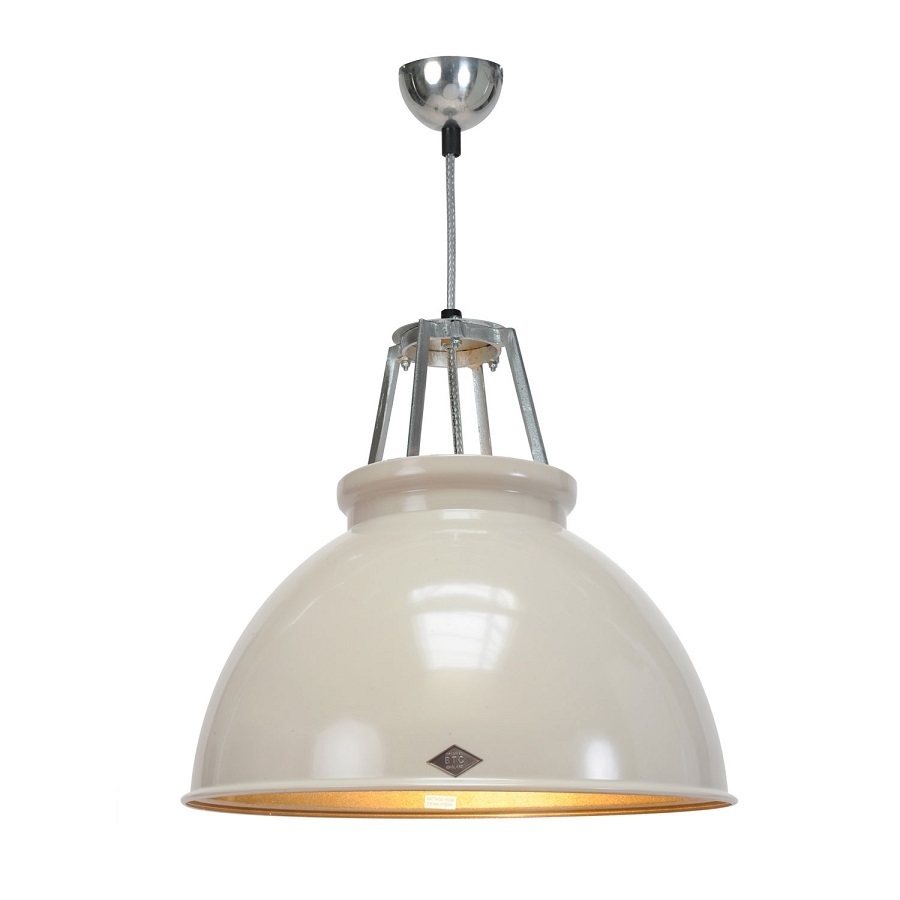 ORIGINAL BTC Titan Size 3 Pendant Light - Putty Grey with Bronze Interior