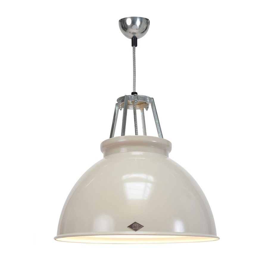 ORIGINAL BTC Titan Size 3 Pendant Light - Putty Grey with White Interior
