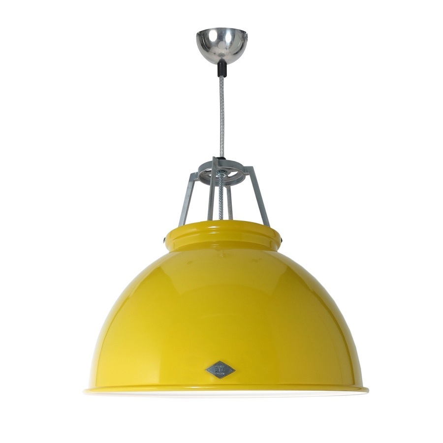ORIGINAL BTC Titan Size 3 Pendant Light - Yellow with White Interior