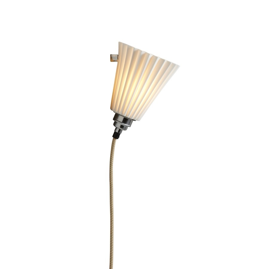 ORIGINAL BTC Portable Medium Pleat Wall Light, Sand and Taupe Braided Cable