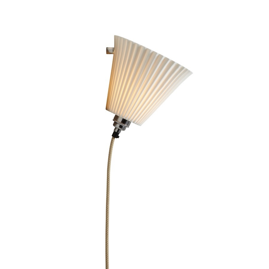 ORIGINAL BTC Portable Large Pleated Wall Light, Sand and Taupe Braided Cable