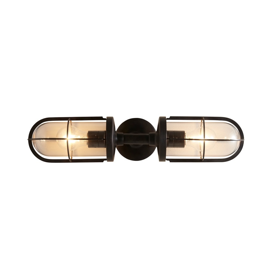 ORIGINAL BTC Weatherproof Ship's Double Well Glass - Weathered Brass, Clear Glass