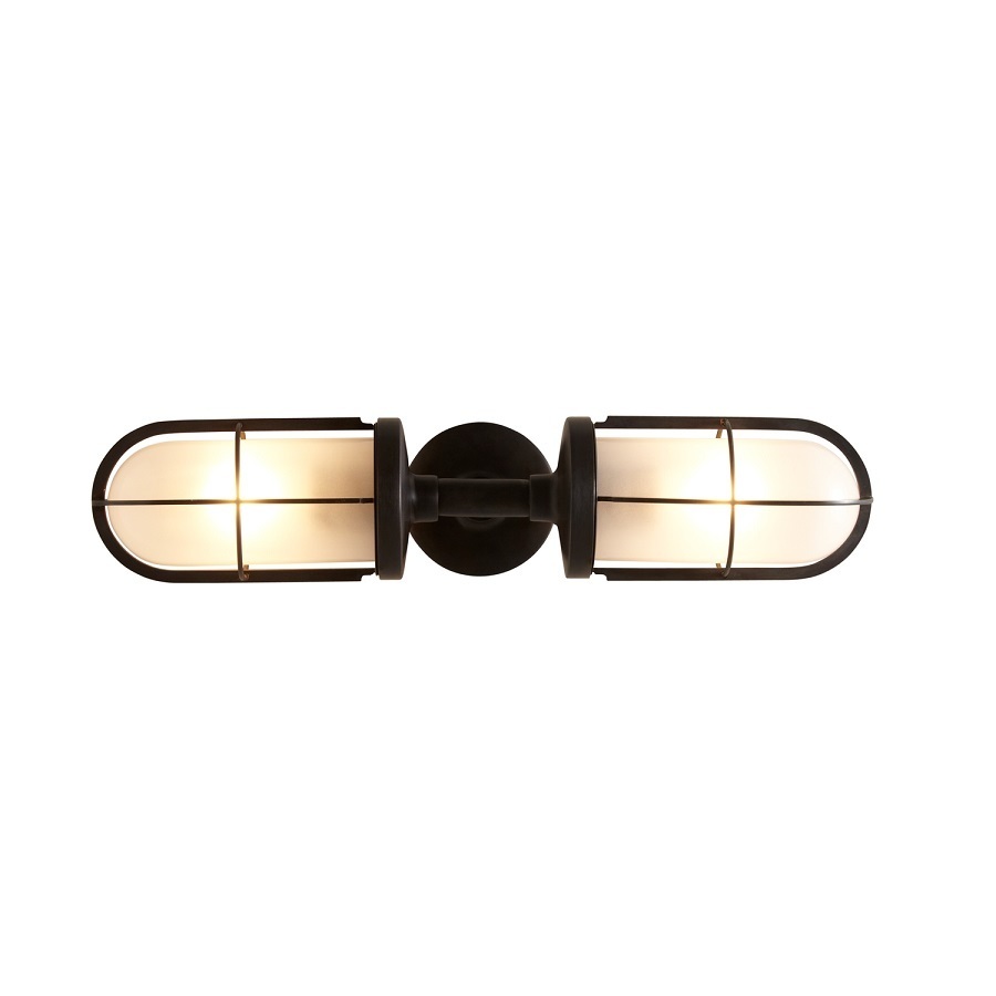ORIGINAL BTC Weatherproof Ship's Double Well Glass - Weathered Brass, Frosted Glass