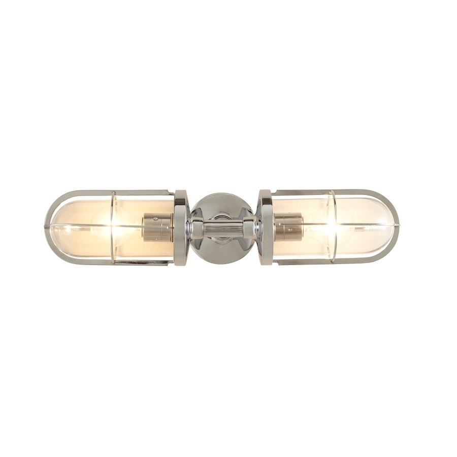 ORIGINAL BTC Weatherproof Ship's Double Well Glass - Chrome Plated, Clear Glass
