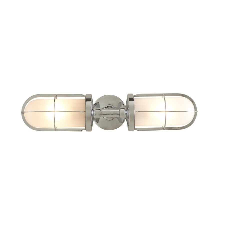 ORIGINAL BTC Weatherproof Ship's Double Well Glass - Chrome Plated, Frosted Glass