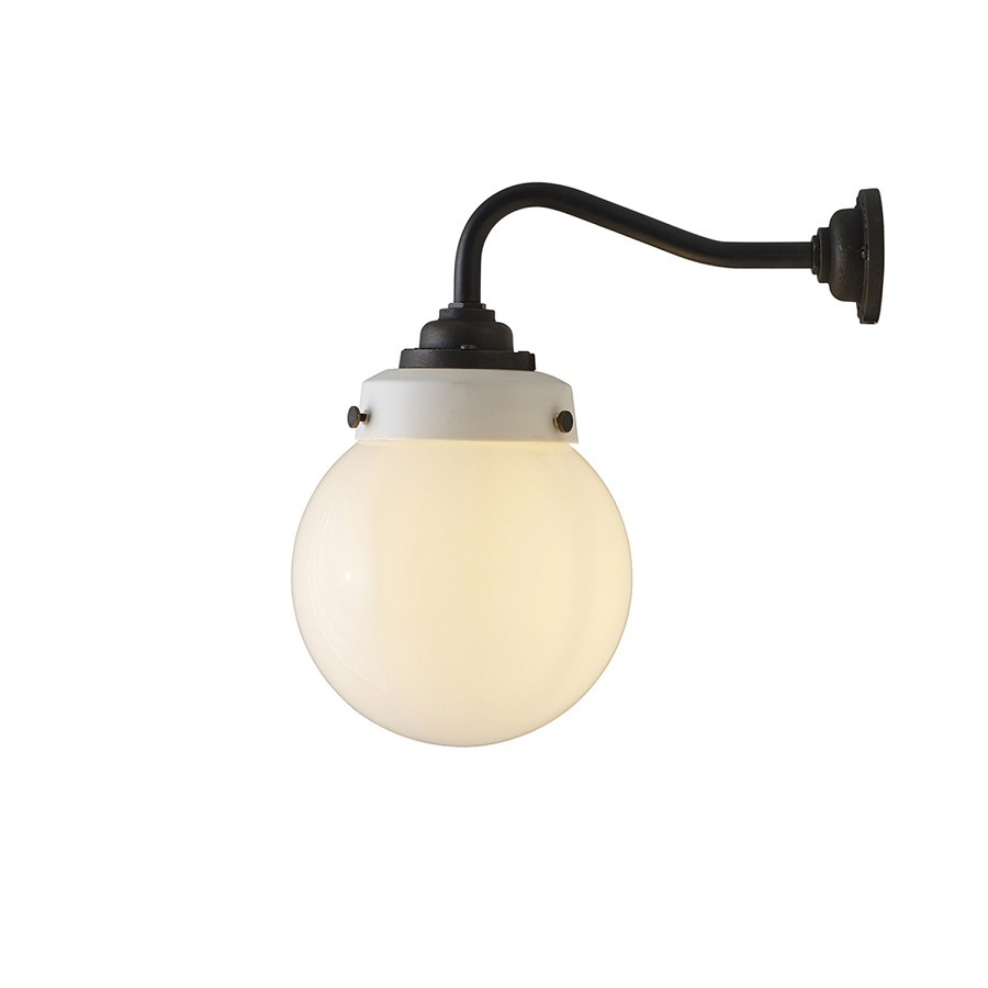 ORIGINAL BTC Hampton Wall Light, Size 1, Opal and Weathered Brass