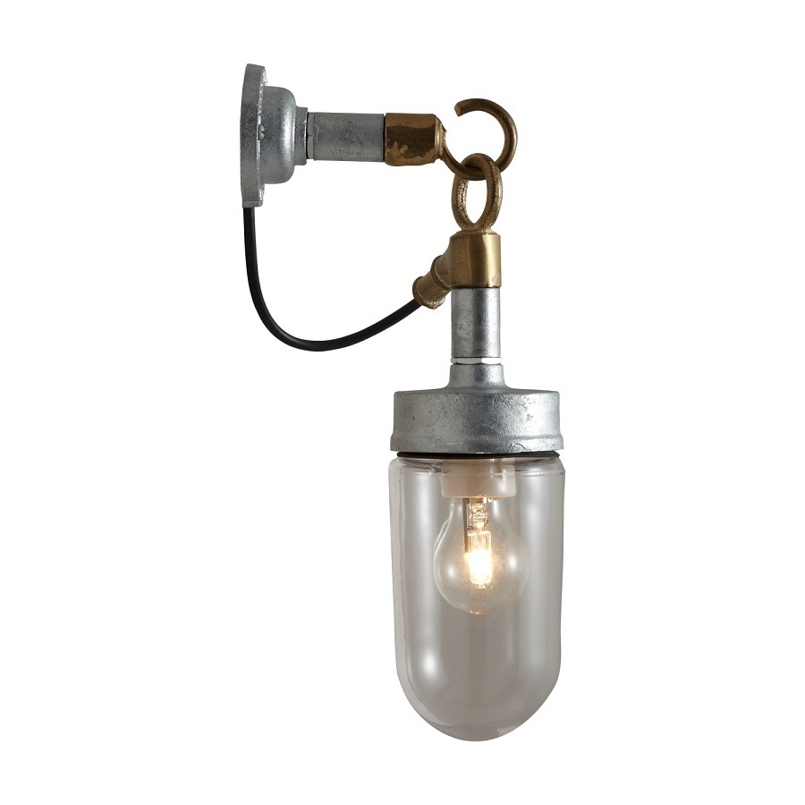 ORIGINAL BTC Well Glass Wall Light, Galvanised - Clear Glass