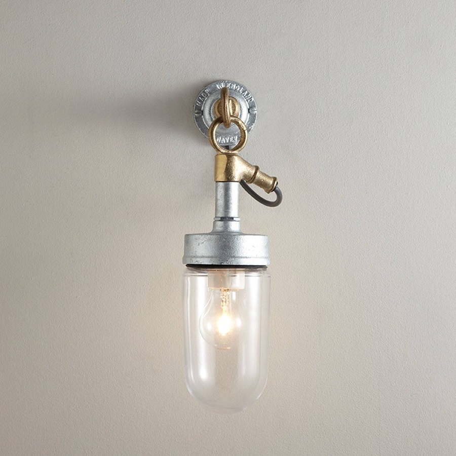 ORIGINAL BTC Well Glass Wall Light, Galvanised