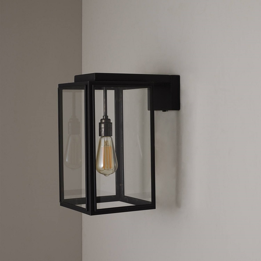 ORIGINAL BTC Small Portico Wall Light Weathered Brass, Clear Glass