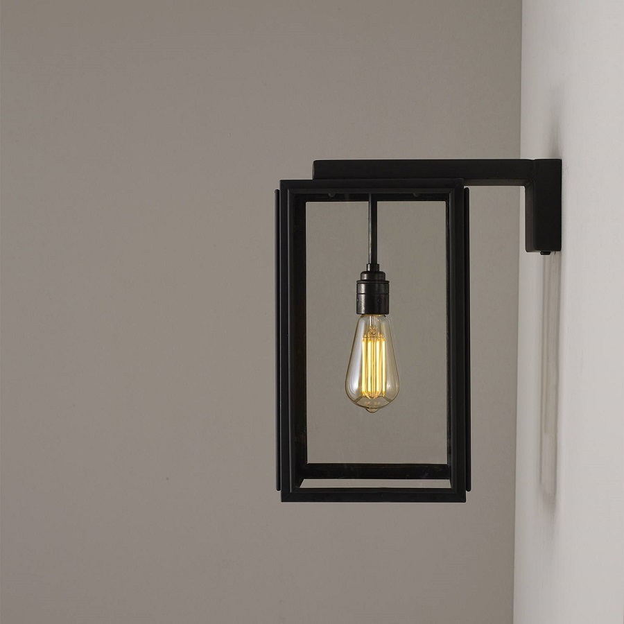 ORIGINAL BTC Small Portico Wall Light Weathered Brass, Clear Glass
