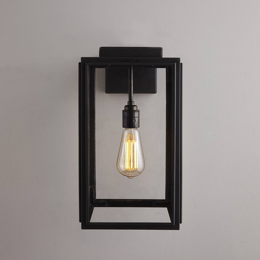 ORIGINAL BTC Small Portico Wall Light Weathered Brass, Clear Glass