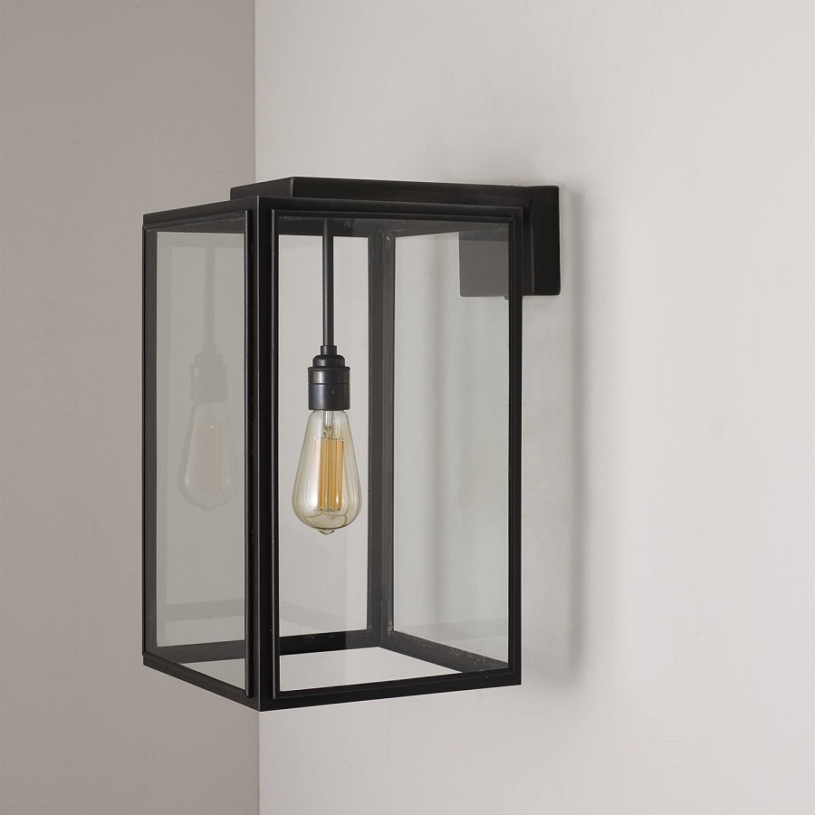 ORIGINAL BTC Portico Wall Light Weathered Brass, Clear Glass