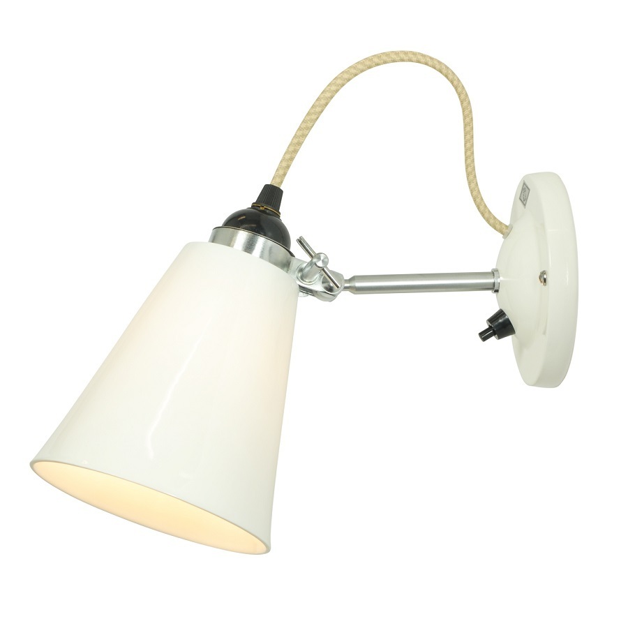 ORIGINAL BTC Hector Medium Flowerpot Switched Wall Light, Natural