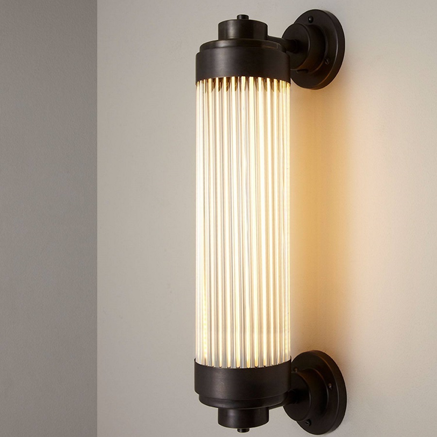 ORIGINAL BTC Pillar Offset Wall Light LED - Weathered Brass