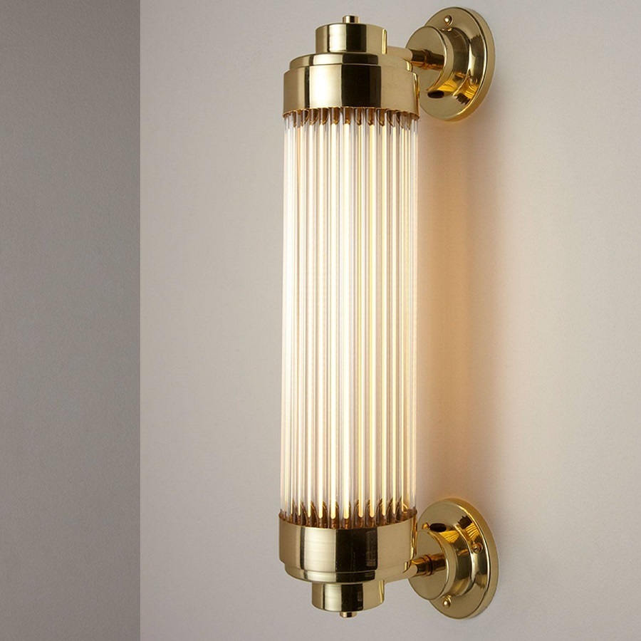 ORIGINAL BTC Pillar Offset Wall Light LED - Polished Brass