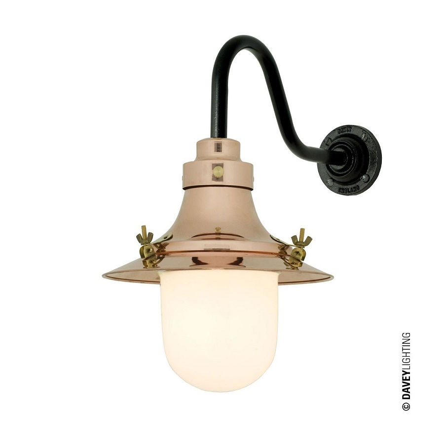 ORIGINAL BTC Ship's Small Decklight, Wall Light - Polished Copper Opal