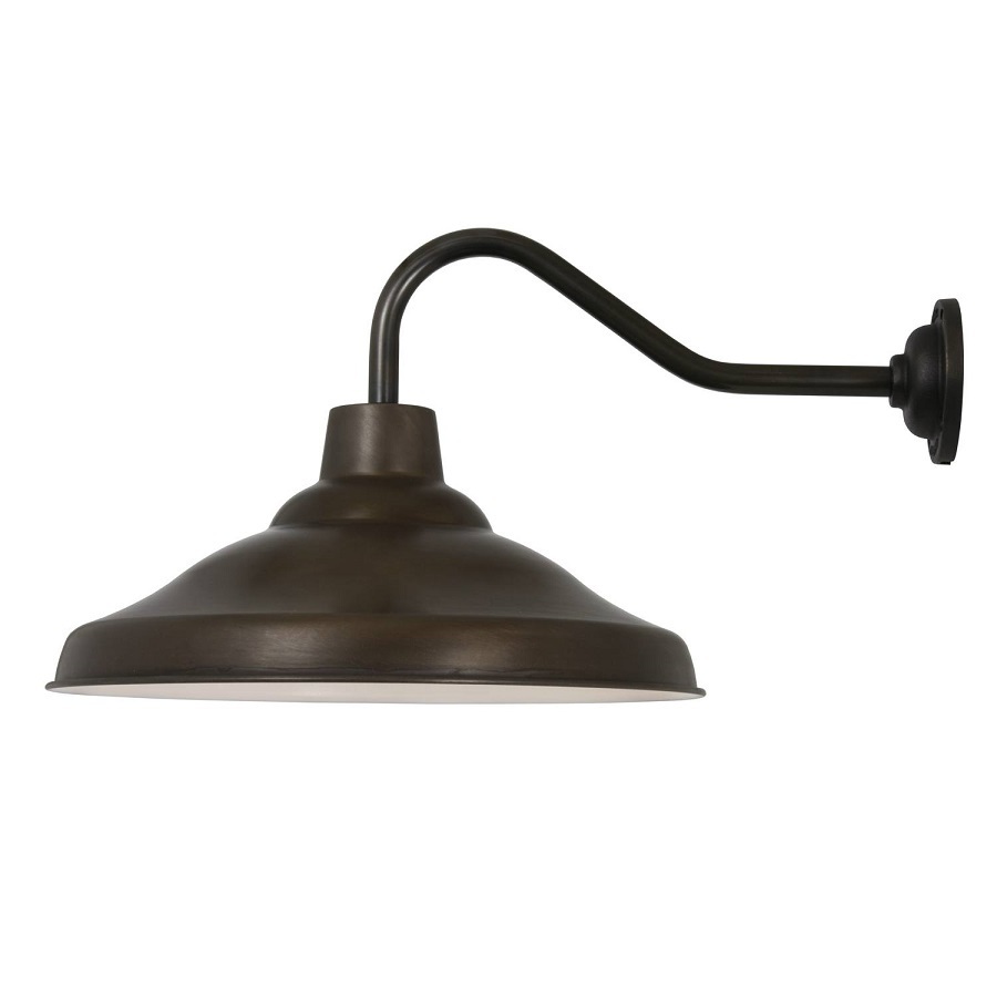 ORIGINAL BTC School Wall Light - Weathered copper with white interior