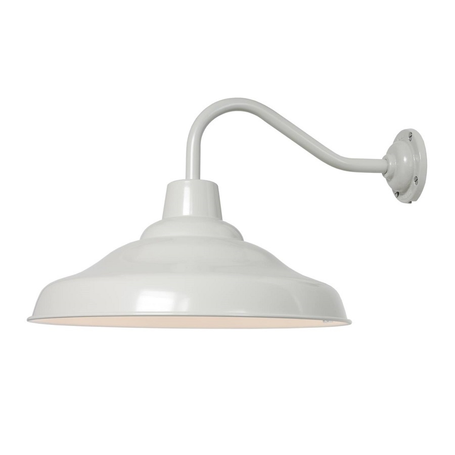 ORIGINAL BTC School Wall Light - Putty grey with white interior