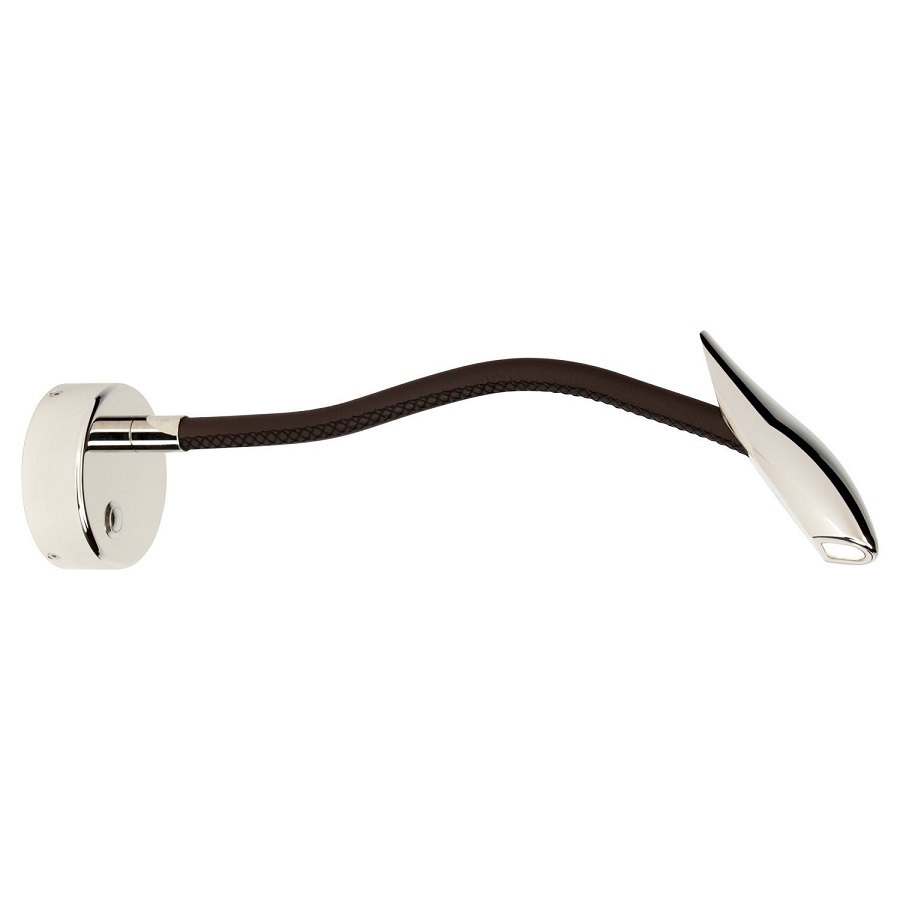 ORIGINAL BTC Maestro Wall Light - Polished nickel, chocolate brown