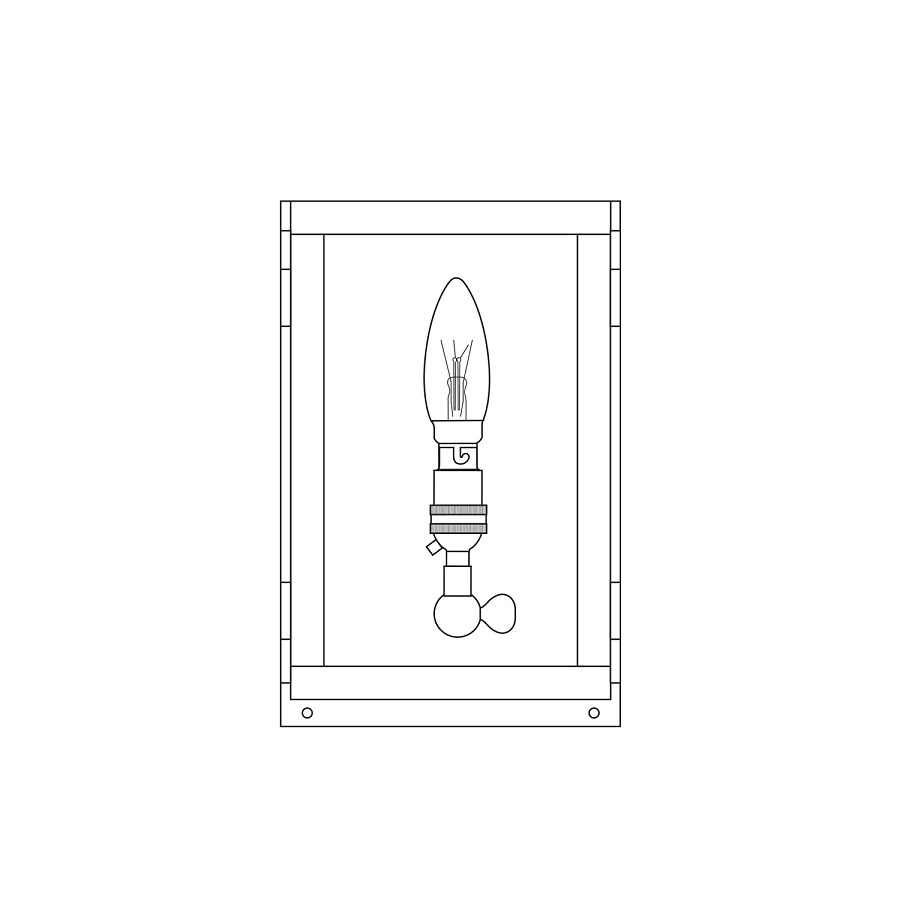 ORIGINAL BTC Miniature Box Wall Light, Internal Glass