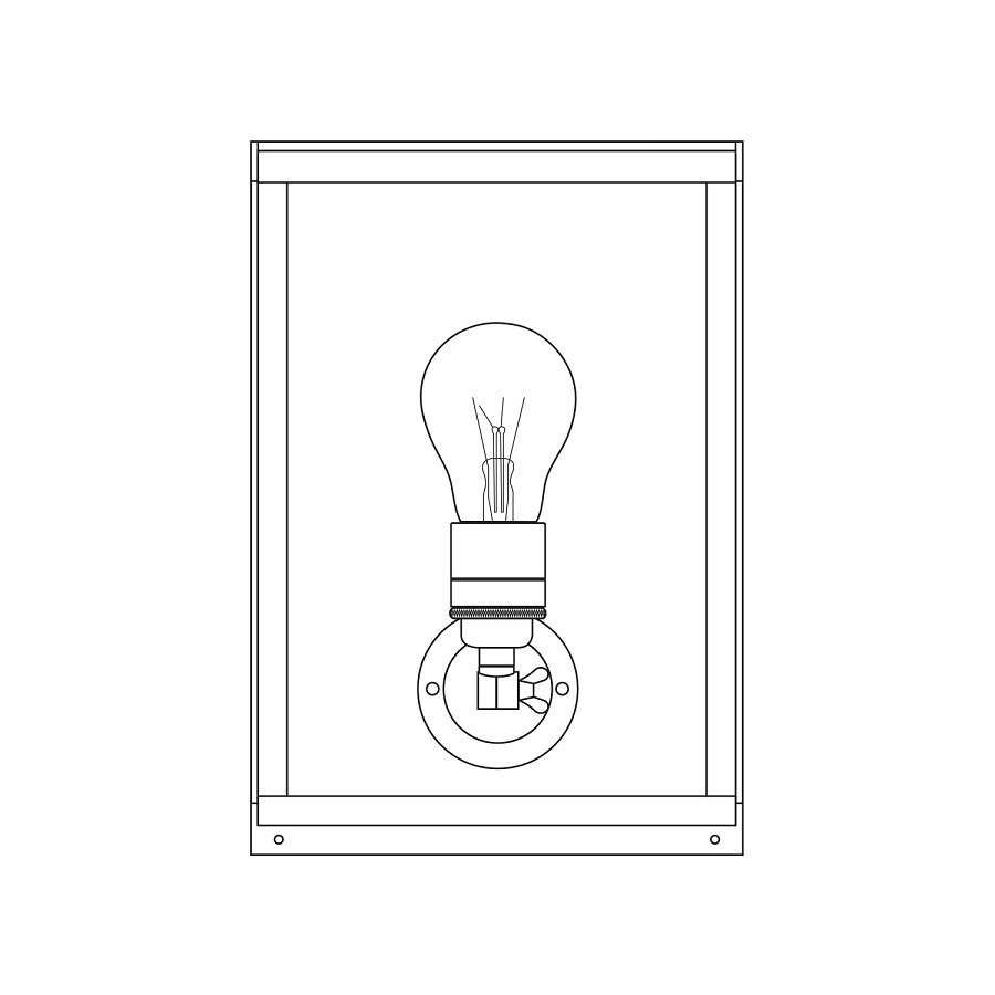 ORIGINAL BTC Box Wall Light, Internal Glass, Small