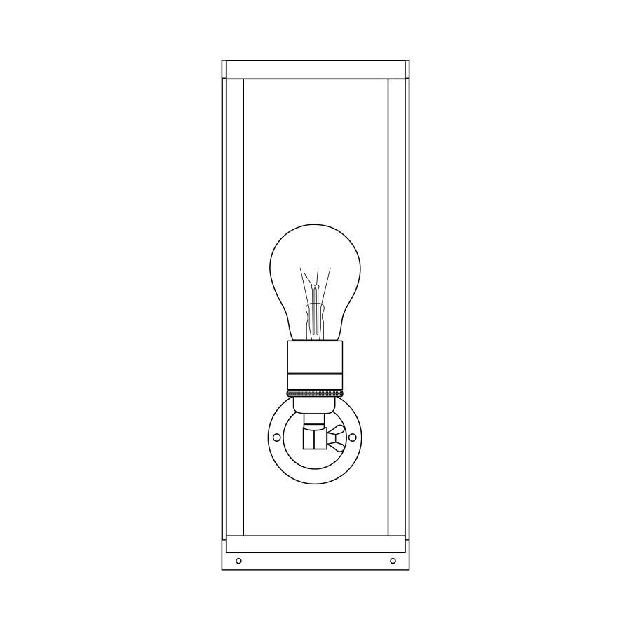 ORIGINAL BTC Narrow Box Wall Light, Internal Glass
