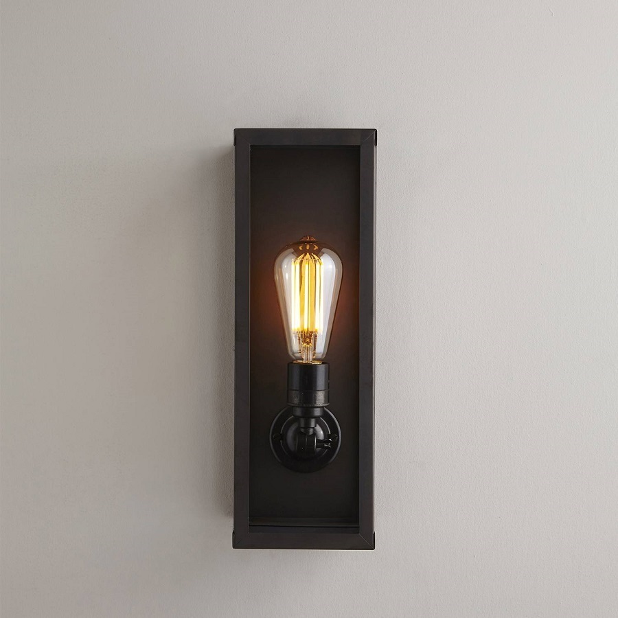 ORIGINAL BTC Narrow Box Wall Light, Internal Glass