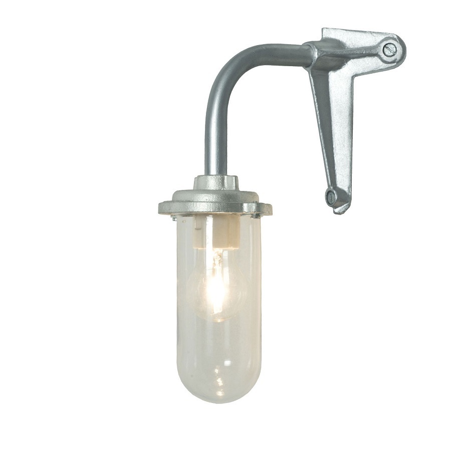 ORIGINAL BTC Bracket Light, 60W, Corner Fork - Galvanised, Clear Glass