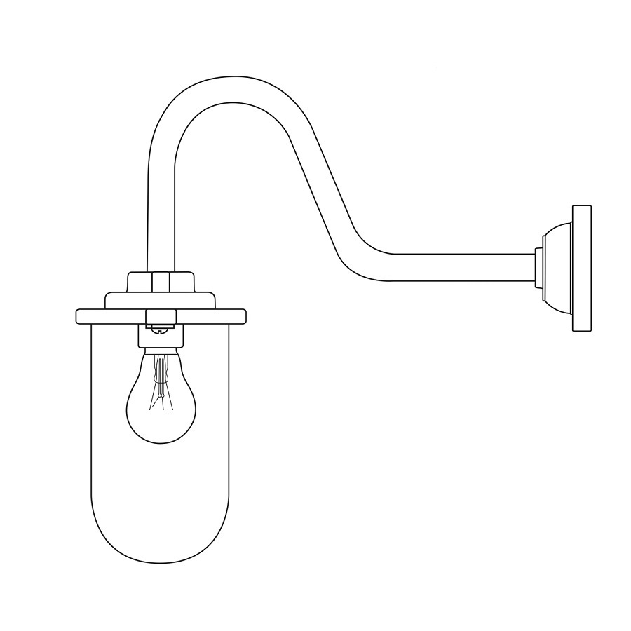 ORIGINAL BTC Bracket Light, 100W, Corner, Swan Neck